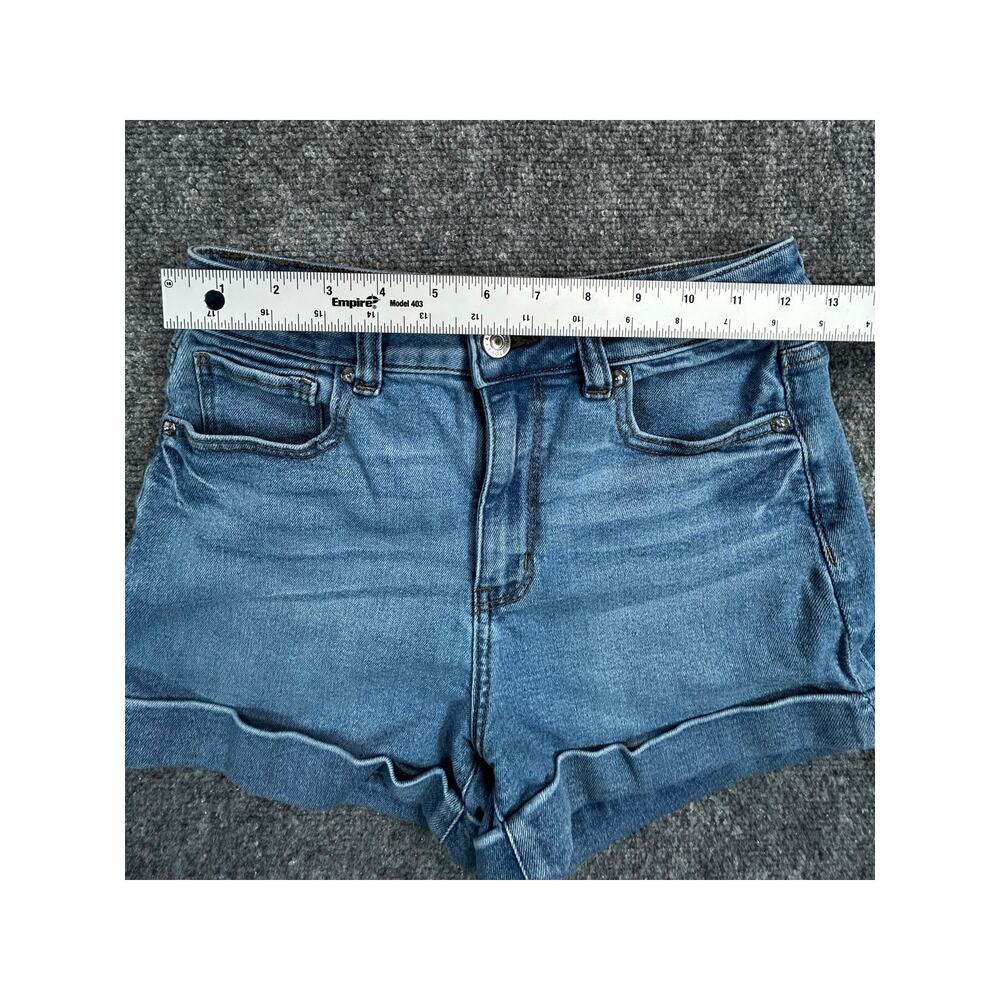American Eagle High Rise Cuffed Denim Shorts Women's Size 00 Light Wash Stretch - Picture 5 of 6